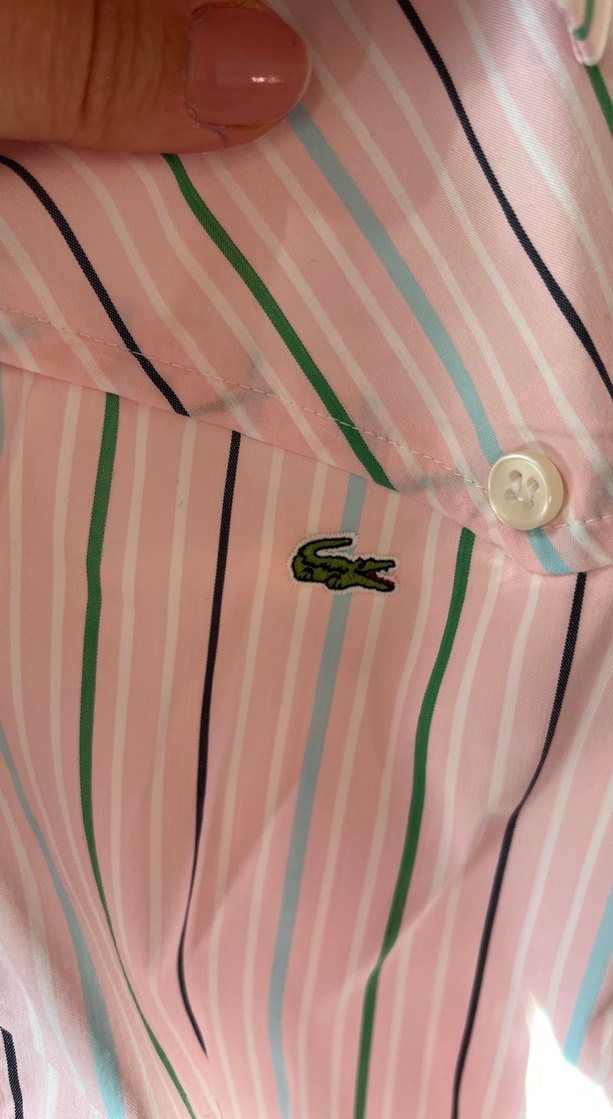 Pembe Çizgili Bağlamalı Kadın Gömlek - Görsel 4