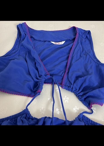 Mavi Bohem Nakışlı Uzun Salaş Etek - Görsel 3