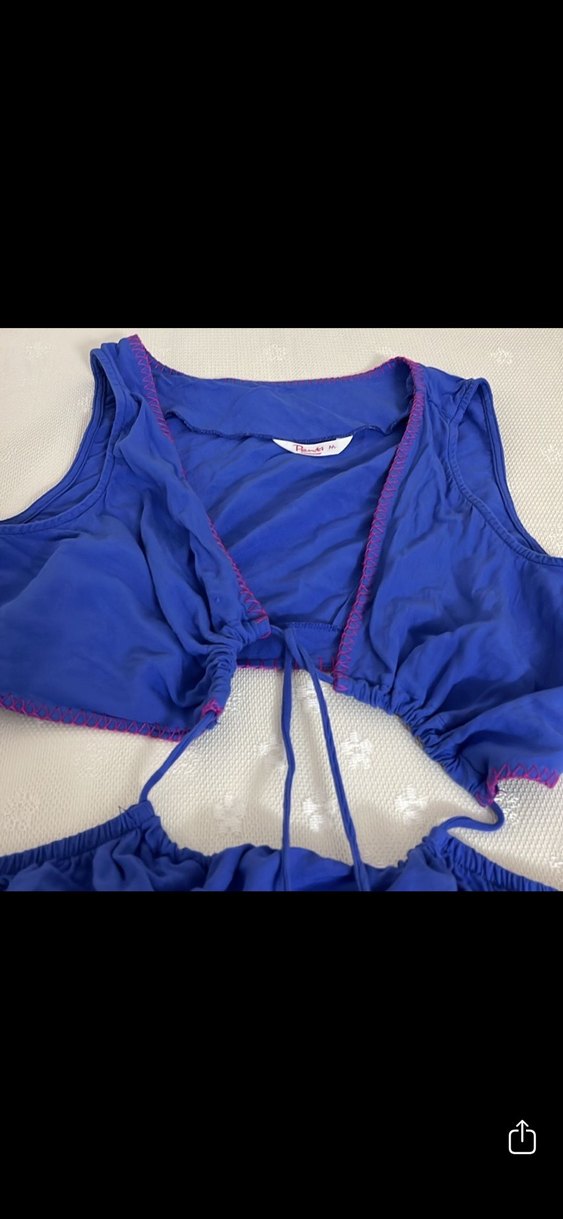 Mavi Bohem Nakışlı Uzun Salaş Etek - Görsel 3