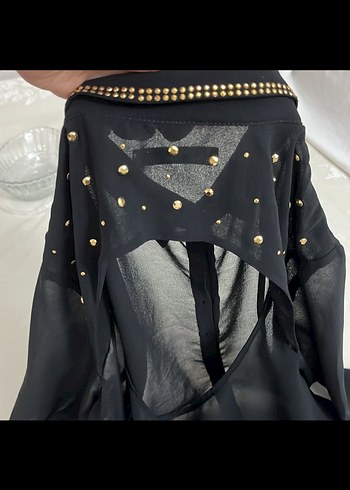 Düğmeli, İşlemeli Siyah Kadın Gömlek - Görsel 8