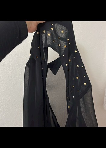 Düğmeli, İşlemeli Siyah Kadın Gömlek - Görsel 9