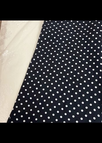 Puantiyeli Siyah Kadın Kumaş Pantolon - Görsel 2