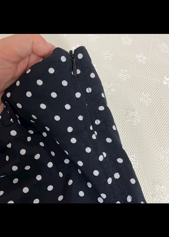 Puantiyeli Siyah Kadın Kumaş Pantolon - Görsel 4