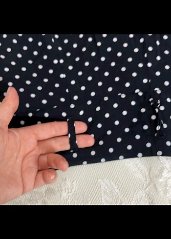 Puantiyeli Siyah Kadın Kumaş Pantolon - Görsel 6