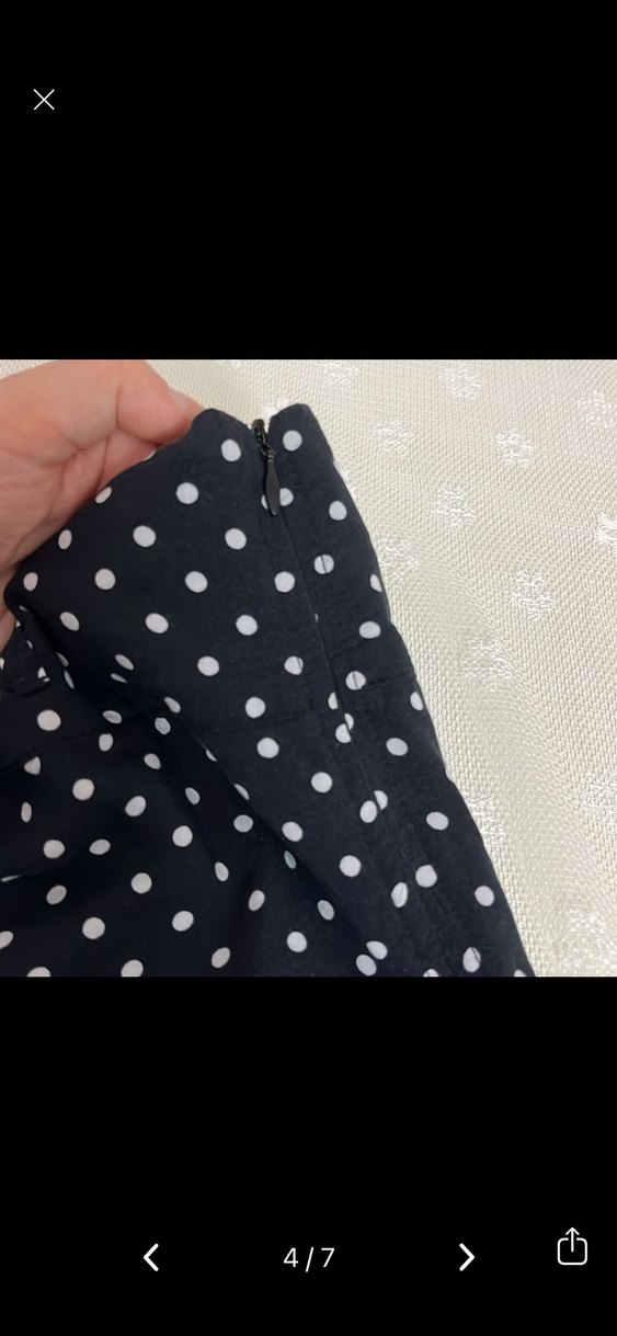 Puantiyeli Siyah Kadın Kumaş Pantolon - Görsel 4