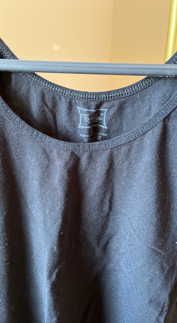 Siyah Keten V Yaka Kadın Atlet body - Görsel 2