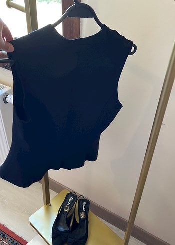 Siyah, Kolsuz, Düğmeli Kadın Blazer - Görsel 5