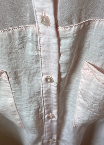 Pembe Keten Düğmeli Kolsuz Gömlek - Görsel 5