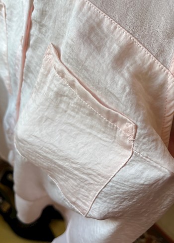 Pembe Keten Düğmeli Kolsuz Gömlek - Görsel 3