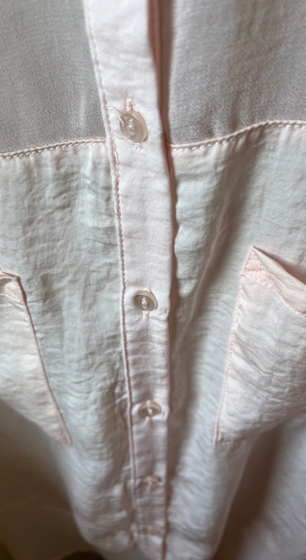 Pembe Keten Düğmeli Kolsuz Gömlek - Görsel 5