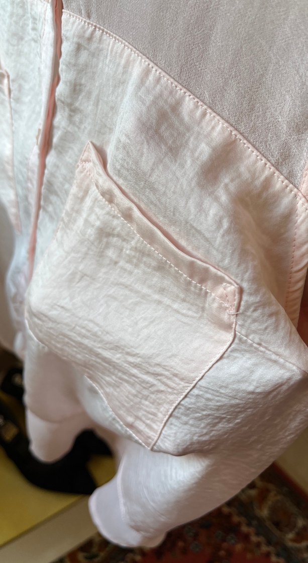 Pembe Keten Düğmeli Kolsuz Gömlek - Görsel 3