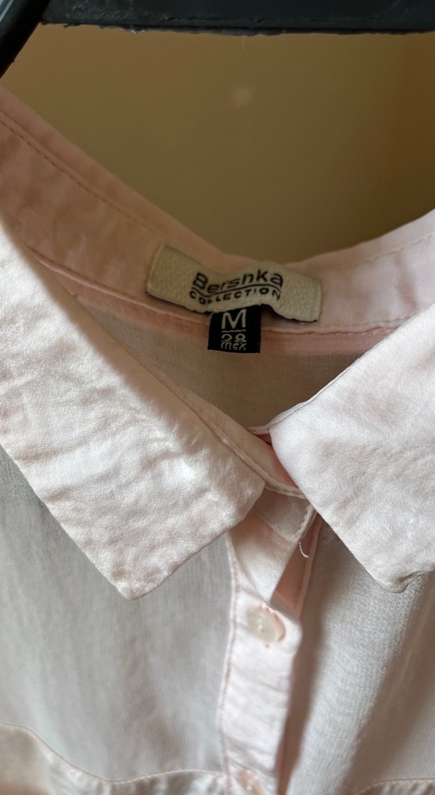 Pembe Keten Düğmeli Kolsuz Gömlek - Görsel 2