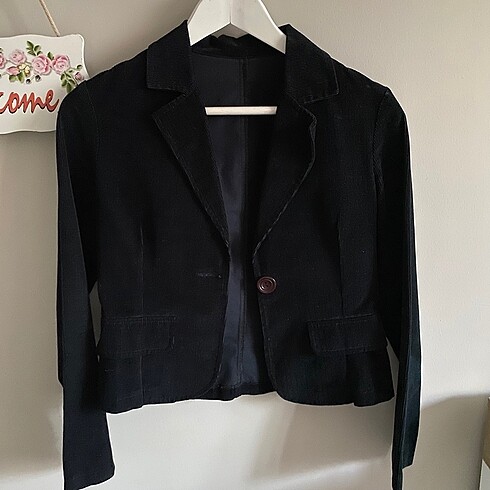Vintage kadife siyah ceket