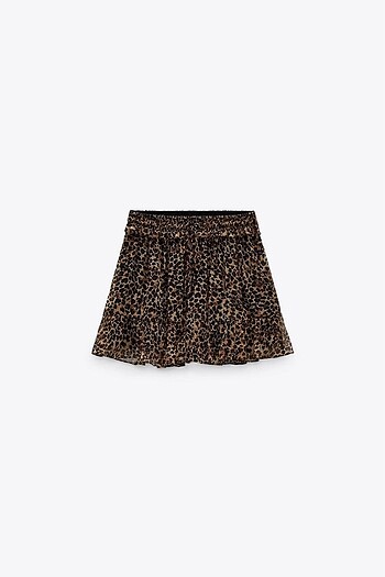 s Beden Zara Leopar Şort Etek