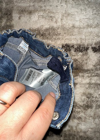 Erkek Çocuk Koyu Mavi Bağcıklı Denim Pantolon - Görsel 4