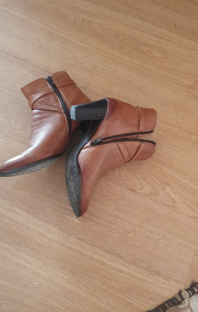 tabaa rengi Deri KadınTopuklu Bot - Görsel 5