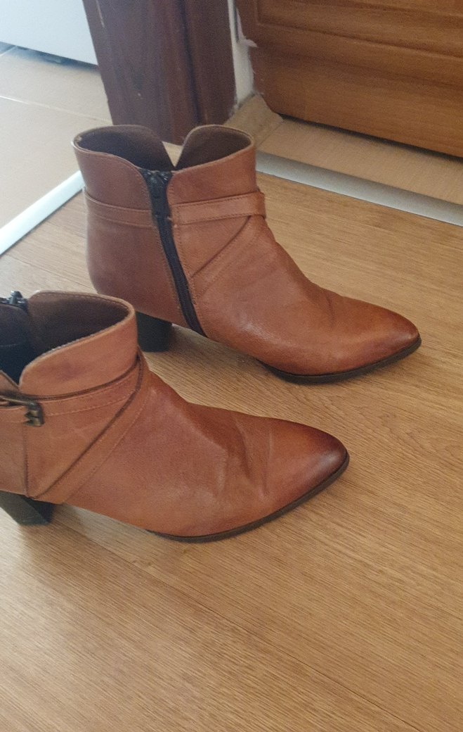 tabaa rengi Deri KadınTopuklu Bot - Görsel 2