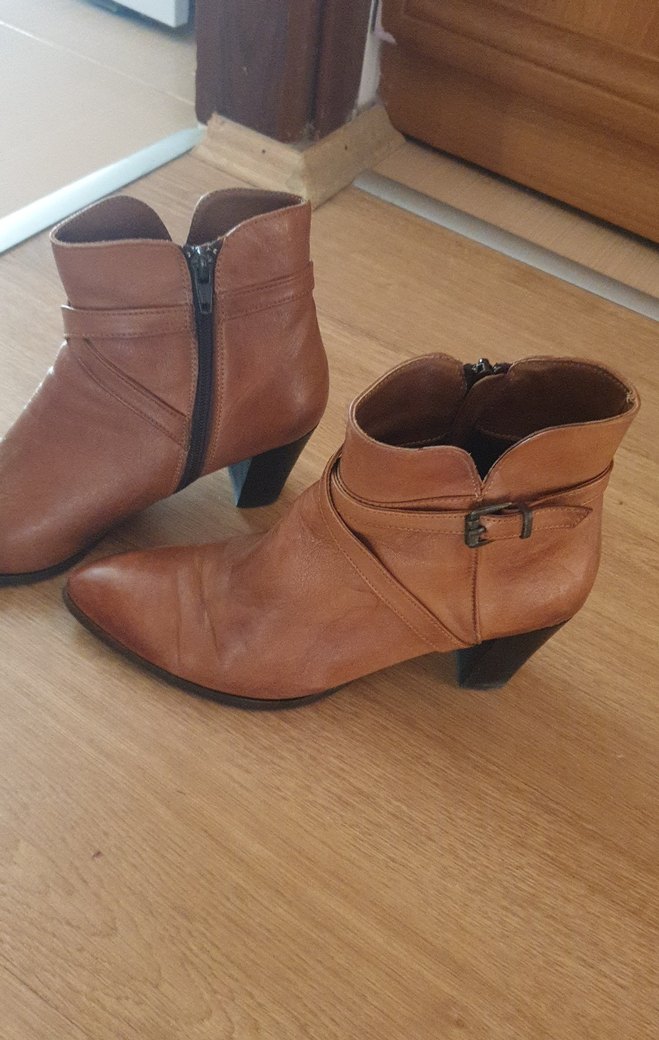 tabaa rengi Deri KadınTopuklu Bot - Görsel 3