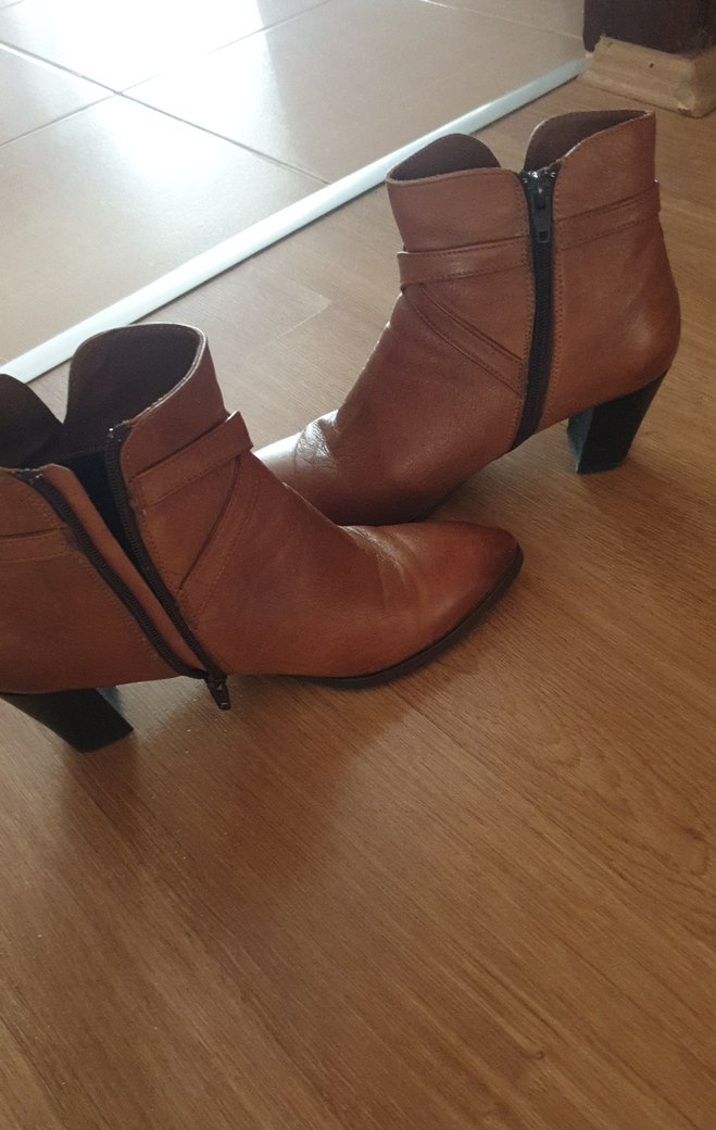 tabaa rengi Deri KadınTopuklu Bot - Görsel 4