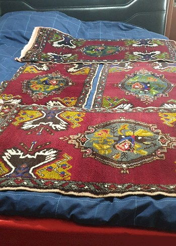 el dokuma kök boya ile boyanmış Renkli Halı yastık. - Görsel 6