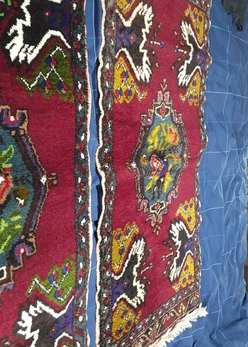 el dokuma kök boya ile boyanmış Renkli Halı yastık. - Görsel 3