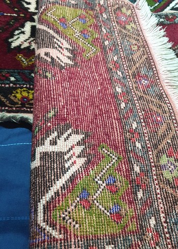 el dokuma kök boya ile boyanmış Renkli Halı yastık. - Görsel 7