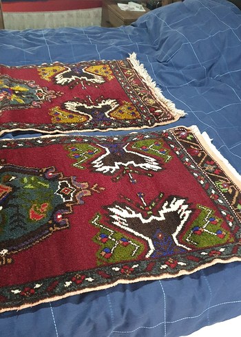 el dokuma kök boya ile boyanmış Renkli Halı yastık. - Görsel 5