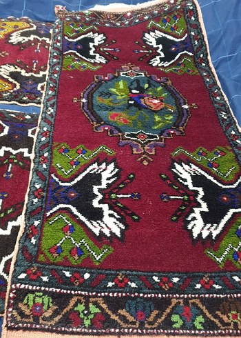 el dokuma kök boya ile boyanmış Renkli Halı yastık. - Görsel 9