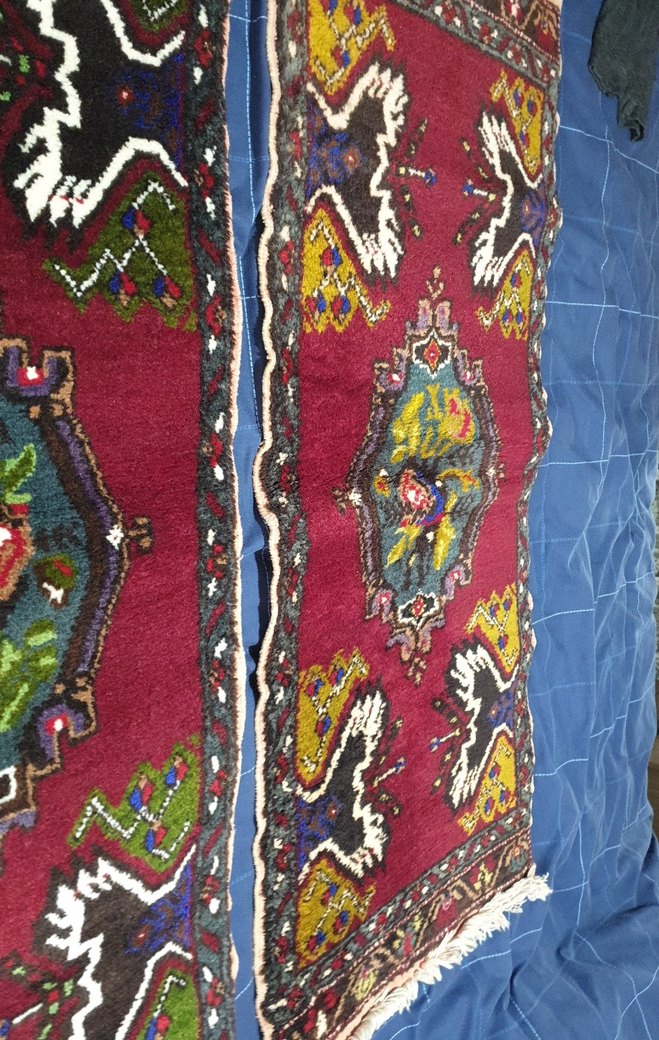 el dokuma kök boya ile boyanmış Renkli Halı yastık. - Görsel 3