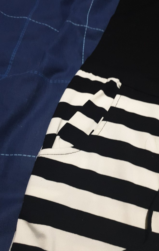 Siyah Beyaz Çizgili  Midi Elbise - Görsel 4