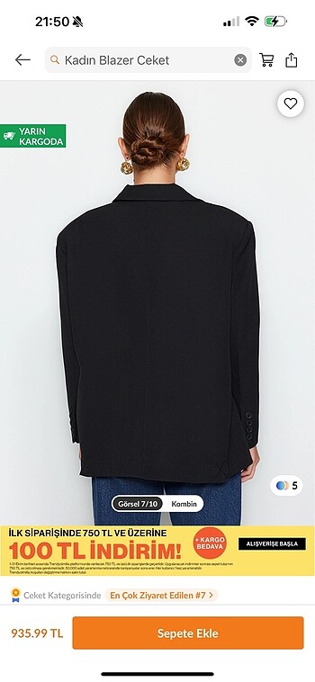 40 Beden Trendyolmilla Blazer Ceket
