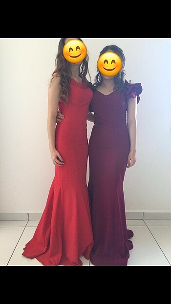 Mürdüm Rengi Uzun Abiye Elbise