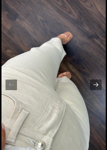 ZARA Ekru Straight Fit Kadın Jean - Görsel 6