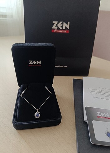 Zen Diamond Pırlanta Safir Kolye - Görsel 6