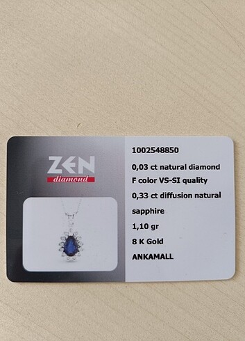 Zen Diamond Pırlanta Safir Kolye - Görsel 7
