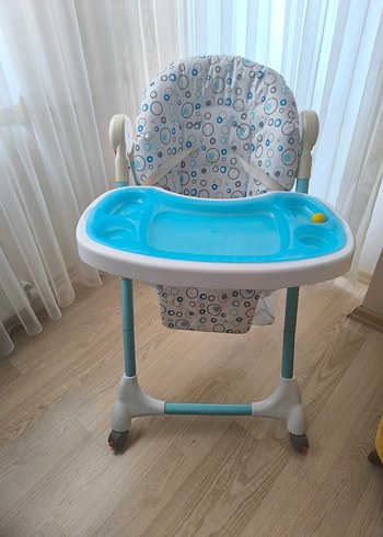 Pastel Mavi Bebek Mama Sandalyesi