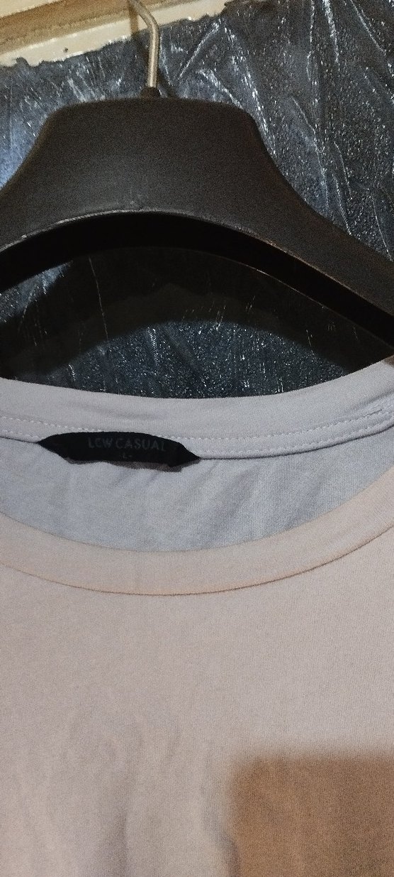 Gri Keten Erkek T-shirt, Kısa Kollu, Salaş Kesim - Görsel 2