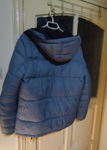 Gri Midi Kadın erkek Kışlık Mont Kapüşonlu - Görsel 4