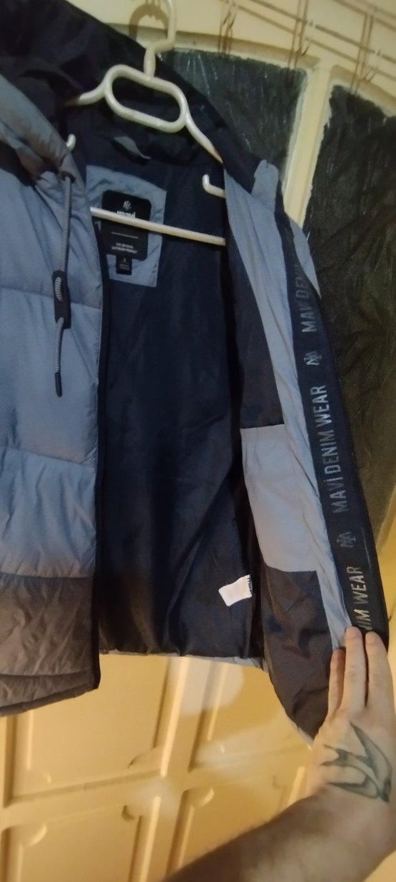 Gri Midi Kadın erkek Kışlık Mont Kapüşonlu - Görsel 2