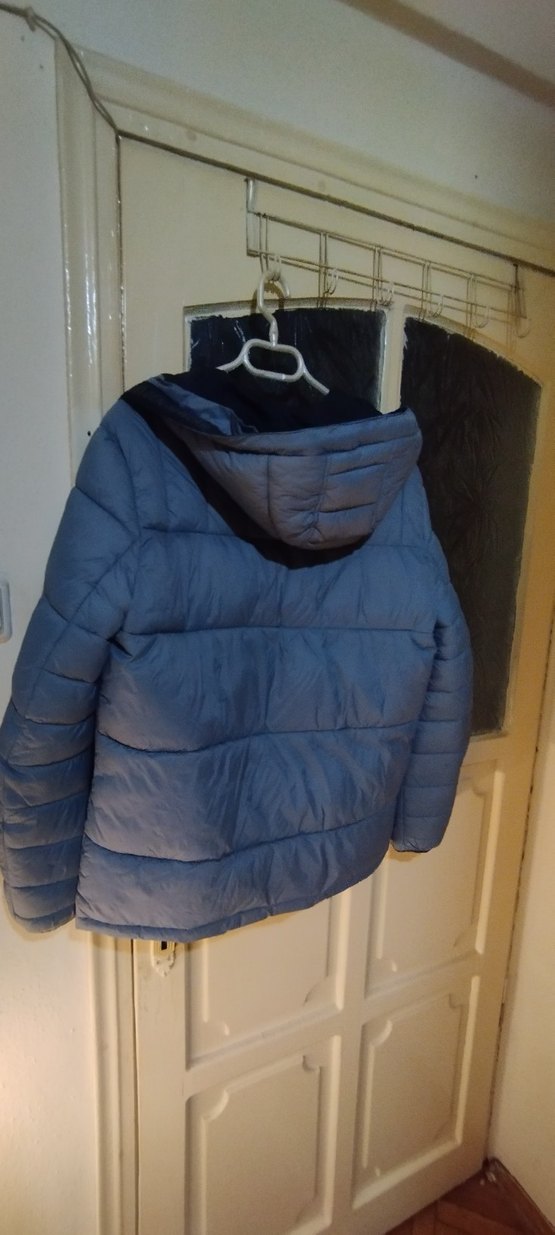 Gri Midi Kadın erkek Kışlık Mont Kapüşonlu - Görsel 4