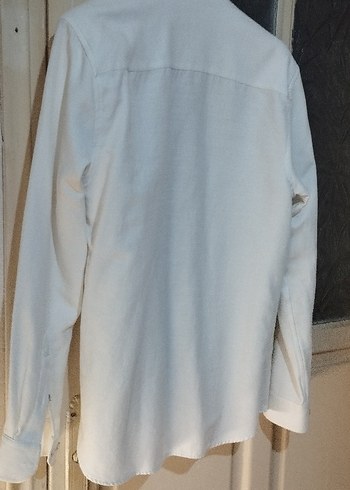 Düğmeli Beyaz Keten Erkek Gömlek - Görsel 2