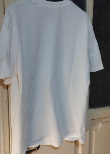 Beyaz Oversize Baskılı Erkek Tişört - Görsel 4