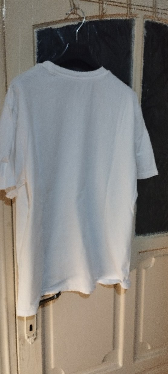 Beyaz Oversize Baskılı Erkek Tişört - Görsel 4