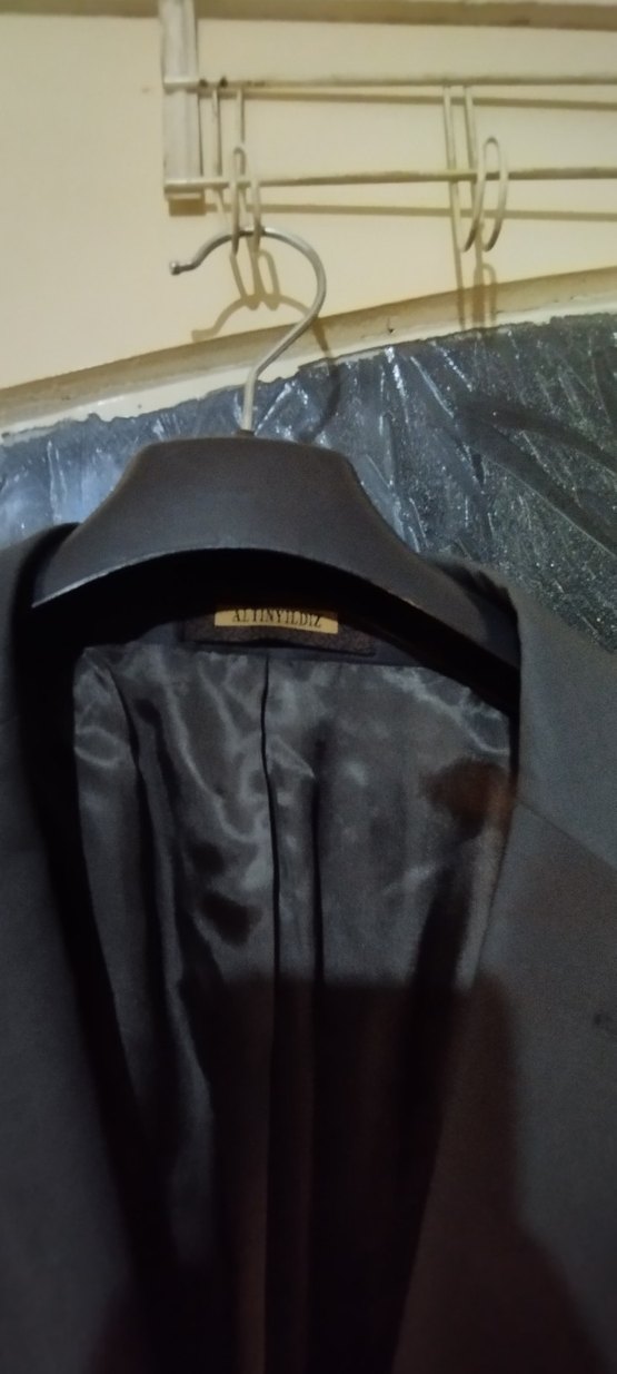 Düğmeli Siyah Erkek Takım Ceketi - Görsel 5