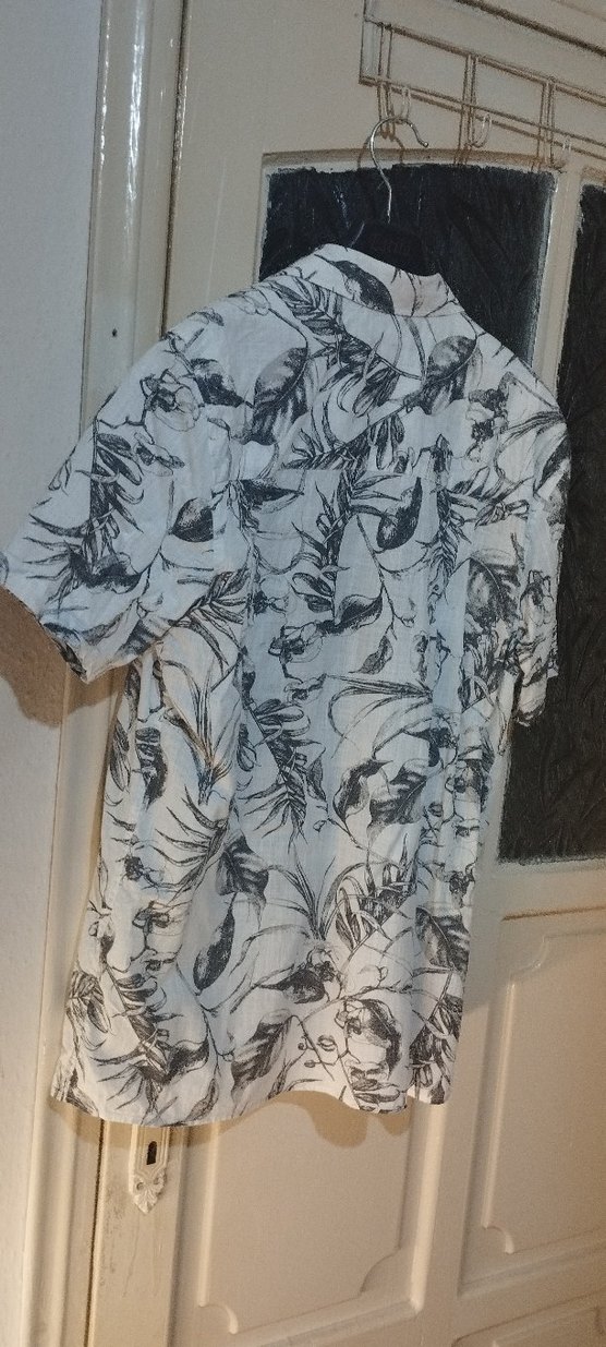 Gri Desenli Erkek Keten Gömlek - Görsel 2