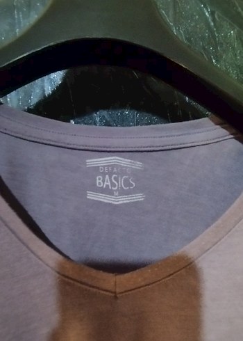 Erkek Mor V Yaka Bol Kesim Tişört - Görsel 3