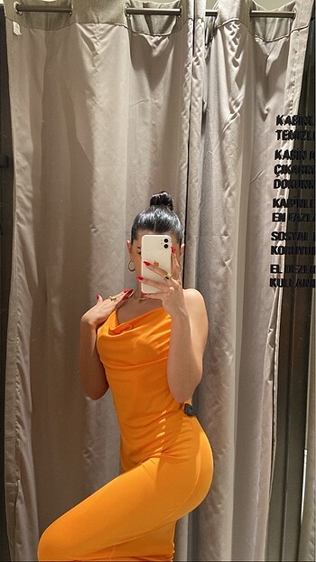 Zara turuncu elbise