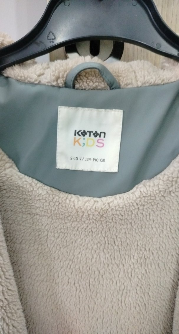 Gri çocuk Midi Boy Suni Kürk Detaylı Ceket - Görsel 2