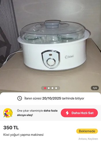 Beyaz Kiwi Yoğurt Yapma Makinesi