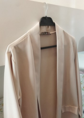 Bej Uzun Kollu Kadın blazer ceket
